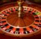 Overhead view of a beautiful roulette wheel at a European Roulette game. The wood of the wheel is stunning.