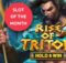 An image of the game Rise of Triton with a Slot of the Month sticker on it