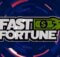 Fast Fortune logo on a blue and pink background