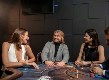 friends enjoying each others company at a casino